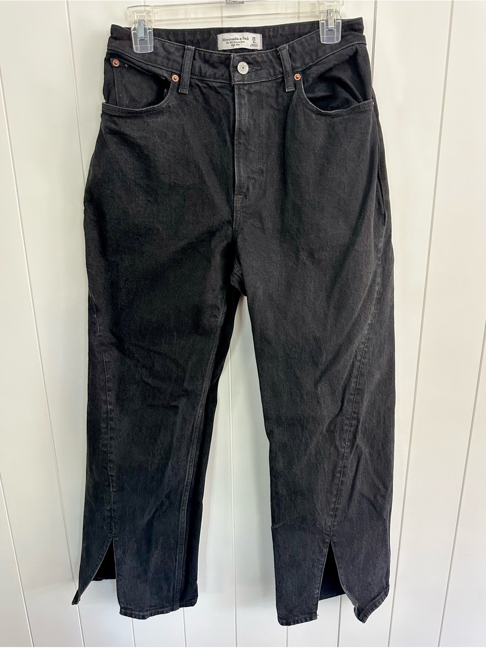 Abercrombie & Fitch Black Wash Curve Love 90’s Relaxed High Rise